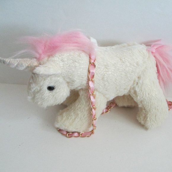Olly & Me Plush Stuffed Set of 2 Unicorn Olly with Gold Chain Handle Purse - Picture 6 of 7